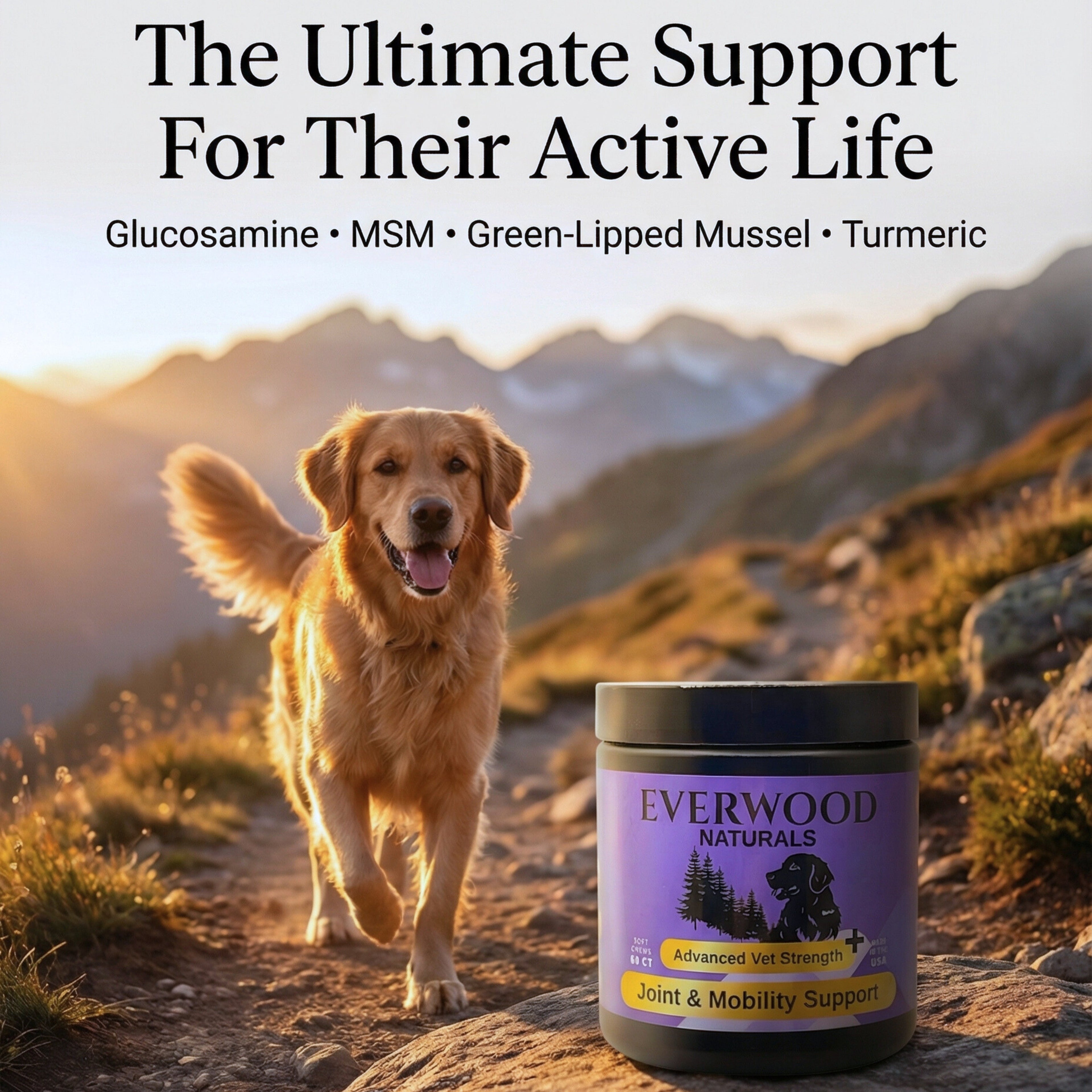 Everwood Naturals Advanced Vet Strength Joint & Mobility Dog Supplement Chews