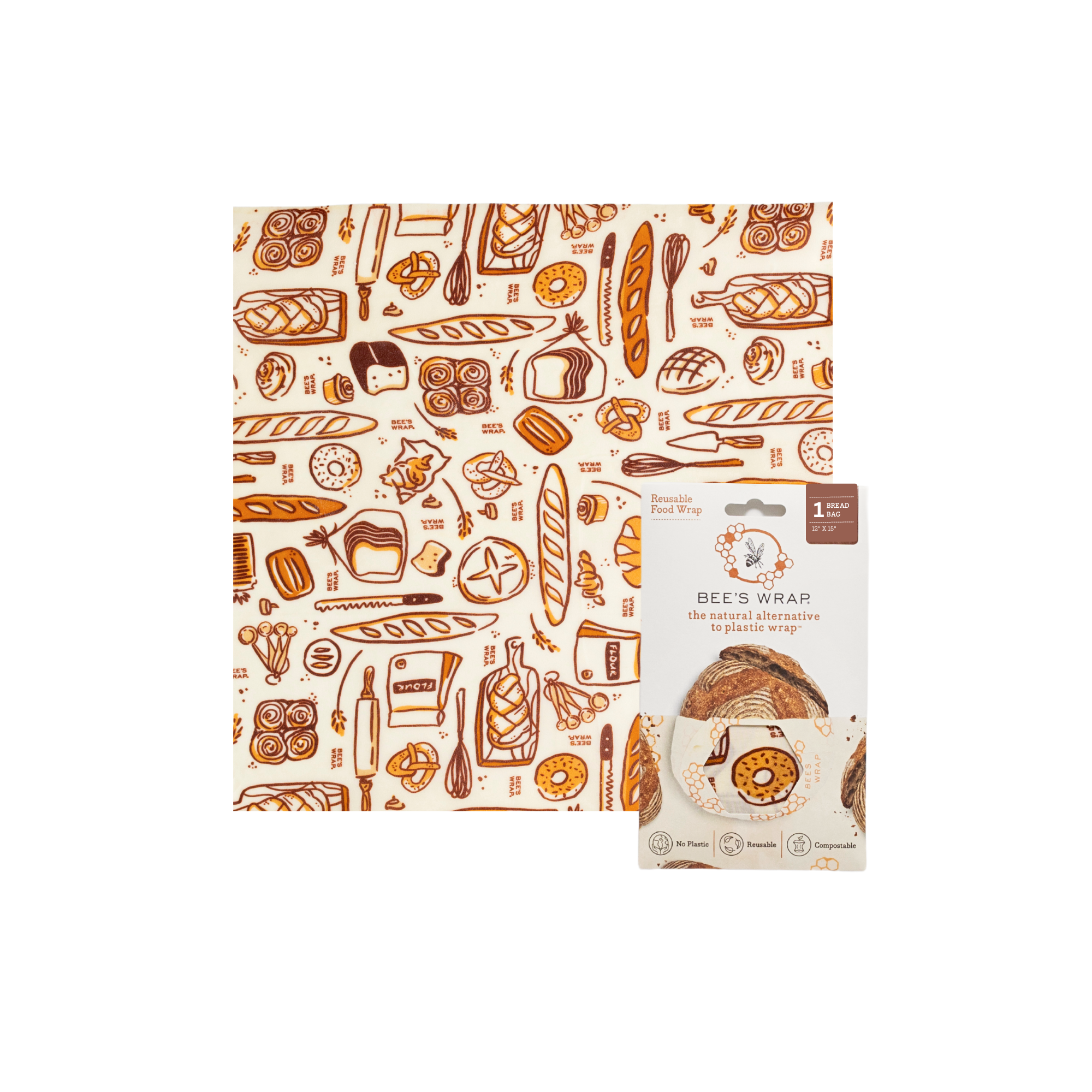 Bee's Wrap - New! Bakery Lane - Bread Bag, Limited Edition