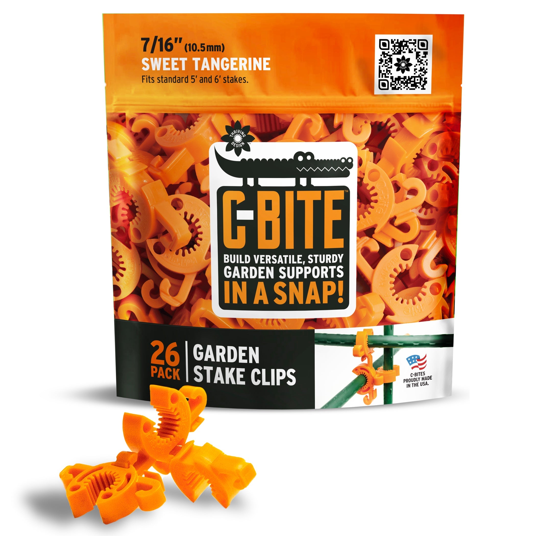 C-BITE Garden Stake Clips - Plant Support Connectors